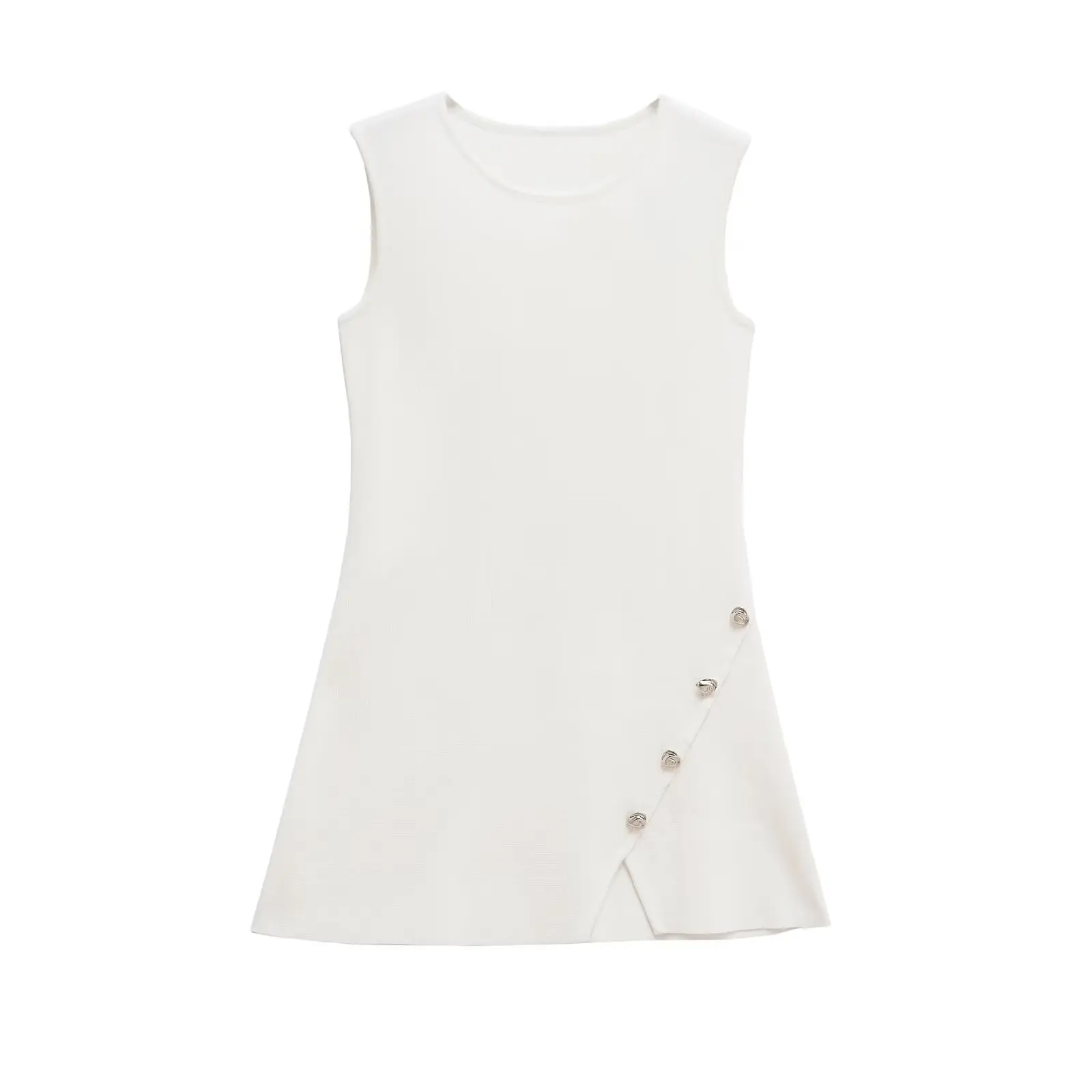 Taop&Za 2025 Women's Sleeveless Round Neck Asymmetric Button - Detail Mini Dress for Casual and Trendy Looks
Taop&Za 2025 Women's Sleeveless Round Neck Asymmetric Button - Detail Mini Dress for Casual and Trendy Looks