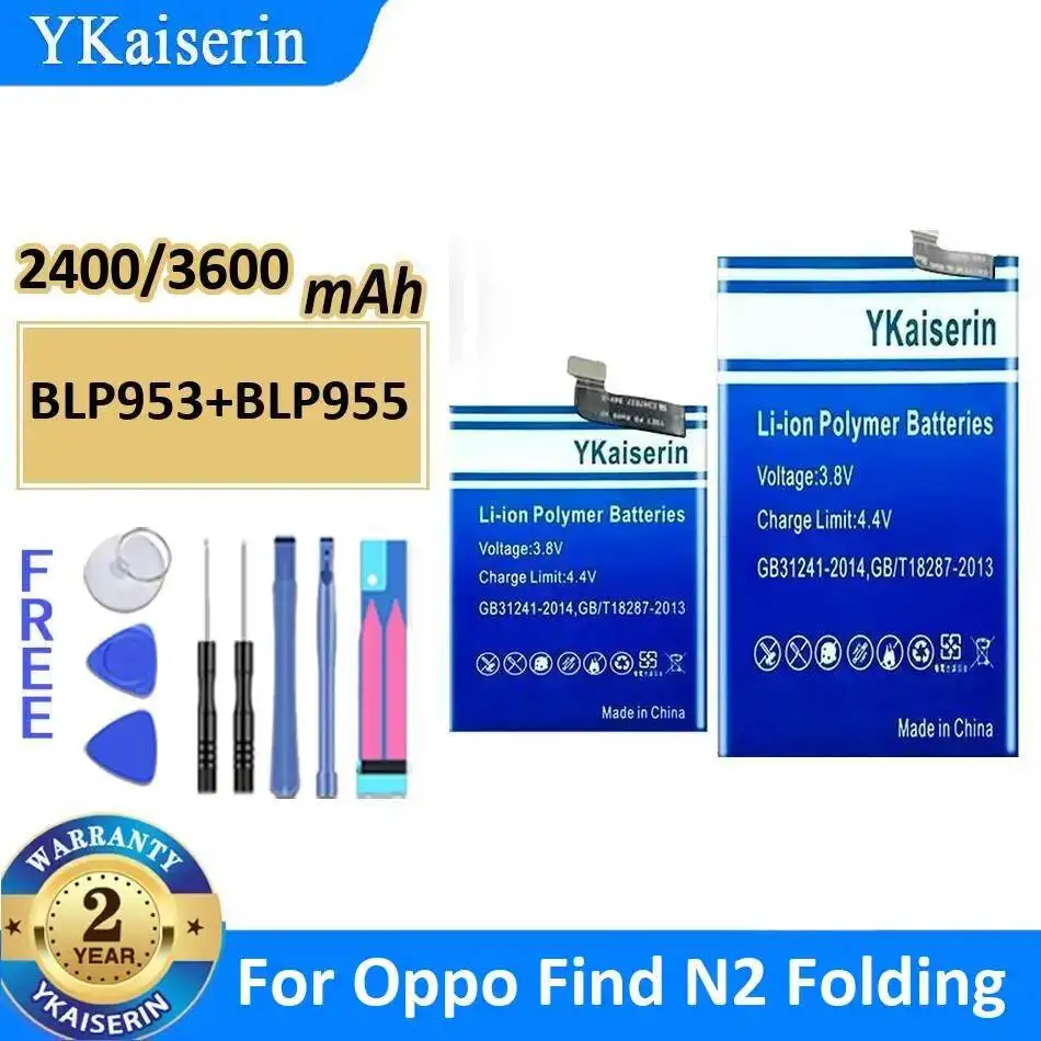2400mAh 3600mAh BLP953+BLP955 High Compatibility For Oppo Find N2 Folding Mobile Phone Battery
2400mAh 3600mAh BLP953+BLP955 High Compatibility For Oppo Find N2 Folding Mobile Phone Battery