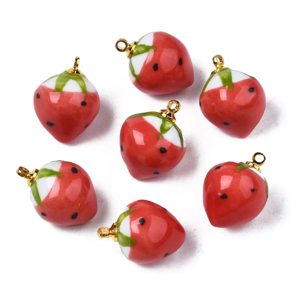 20pc Handmade Porcelain 3D Strawberry Pendants for necklace women dangle earring jewelry making cute crafts decor accessories
20pc Handmade Porcelain 3D Strawberry Pendants for necklace women dangle earring jewelry making cute crafts decor accessories