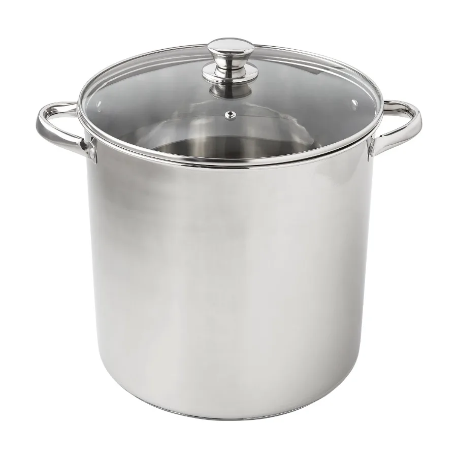 Stainless Steel 16-Quart Stock Pot with Glass Lid
Stainless Steel 16-Quart Stock Pot with Glass Lid
