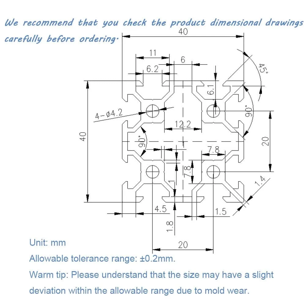4 шт. 4040 V-образный алюминиевый экструзионный профиль 1220 мм черный для 3D-принтера с ЧПУ DIY линейная направляющая
4 шт. 4040 V-образный алюминиевый экструзионный профиль 1220 мм черный для 3D-принтера с ЧПУ DIY линейная направляющая