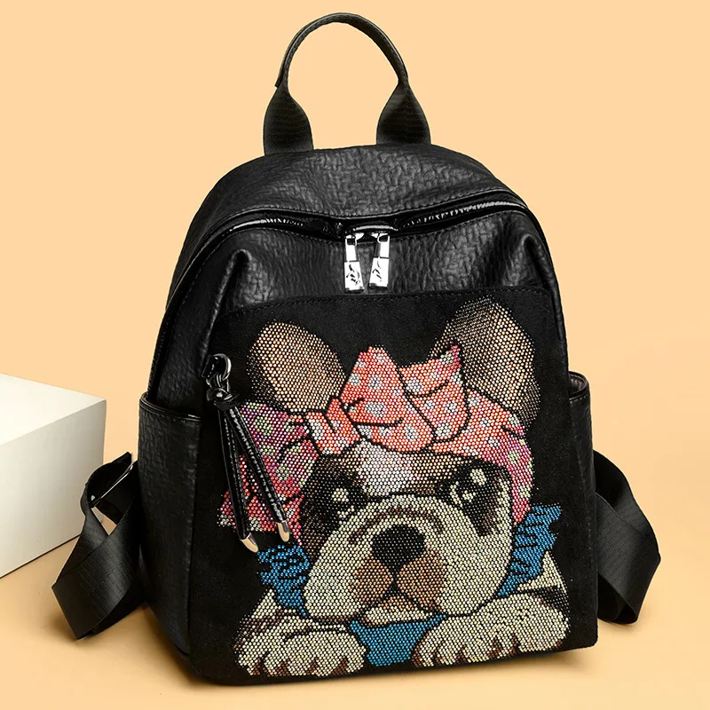 Fashionable Korean Style Diamond Embedded Printed Soft Leather Large Capacity Women's Backpack Casual Simple Style Summer Bag
Fashionable Korean Style Diamond Embedded Printed Soft Leather Large Capacity Women's Backpack Casual Simple Style Summer Bag