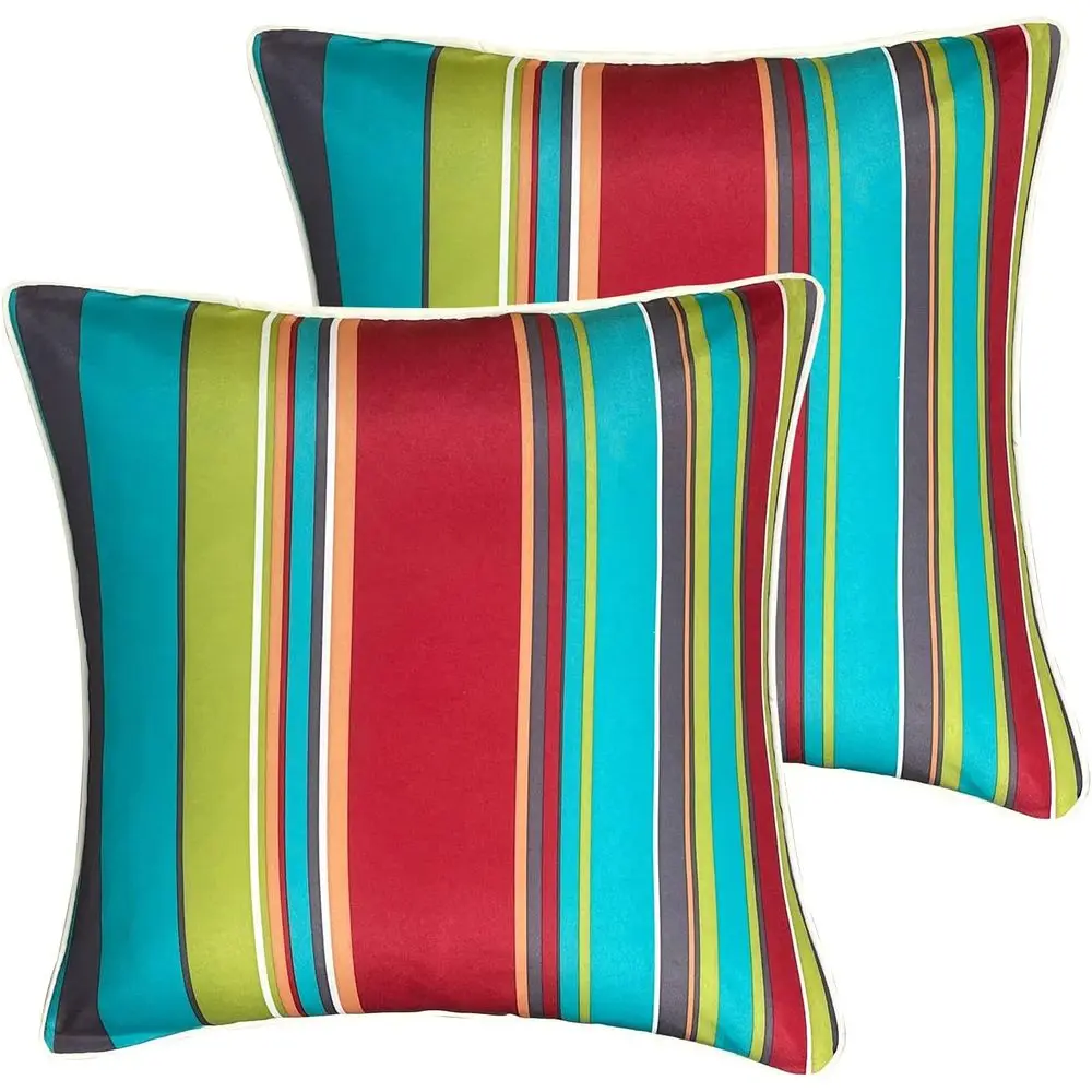 Inserted Outdoor Throw Pillows, Pack of 2 Striped Water-Resistant Pillows or Patio Furniture Decor 18x18 in
Inserted Outdoor Throw Pillows, Pack of 2 Striped Water-Resistant Pillows or Patio Furniture Decor 18x18 in