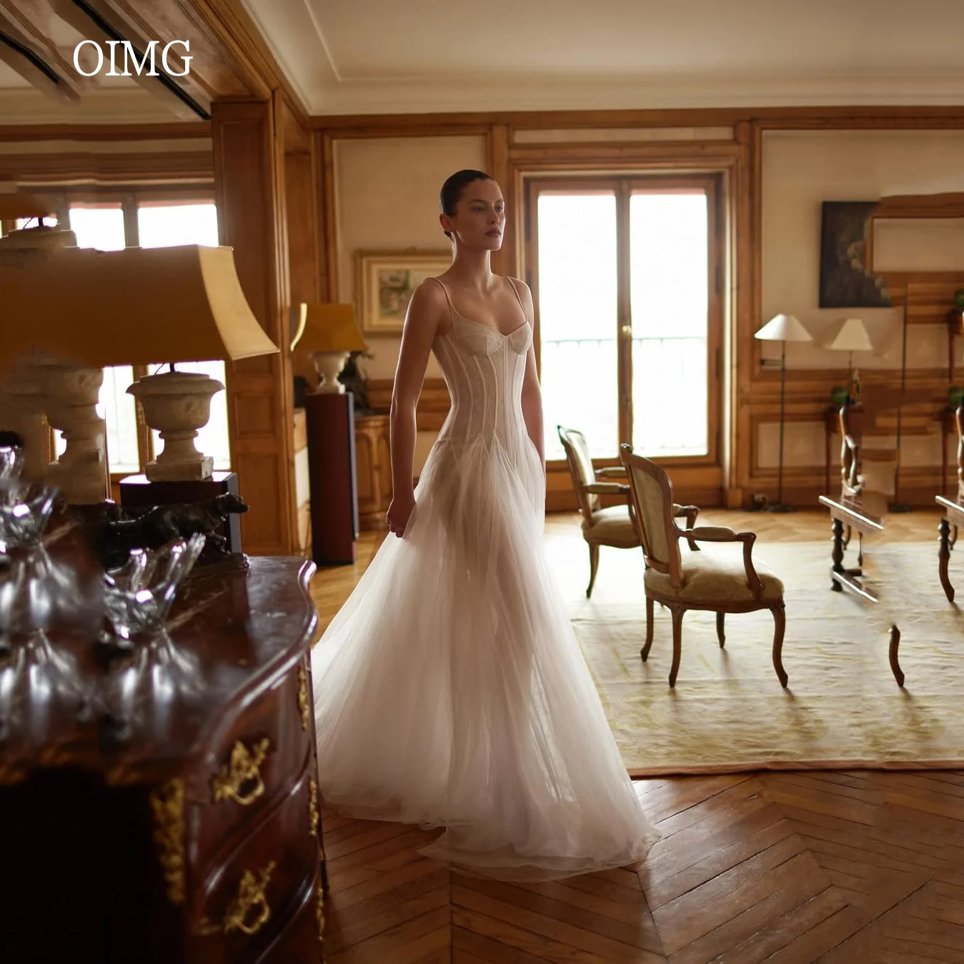 OIMG Elegant Ivory Spaghetti Strap A-line Wedding Dress Sweetheart Neck Bride Dresses Floor Length Wedding Gowns Customized
OIMG Elegant Ivory Spaghetti Strap A-line Wedding Dress Sweetheart Neck Bride Dresses Floor Length Wedding Gowns Customized