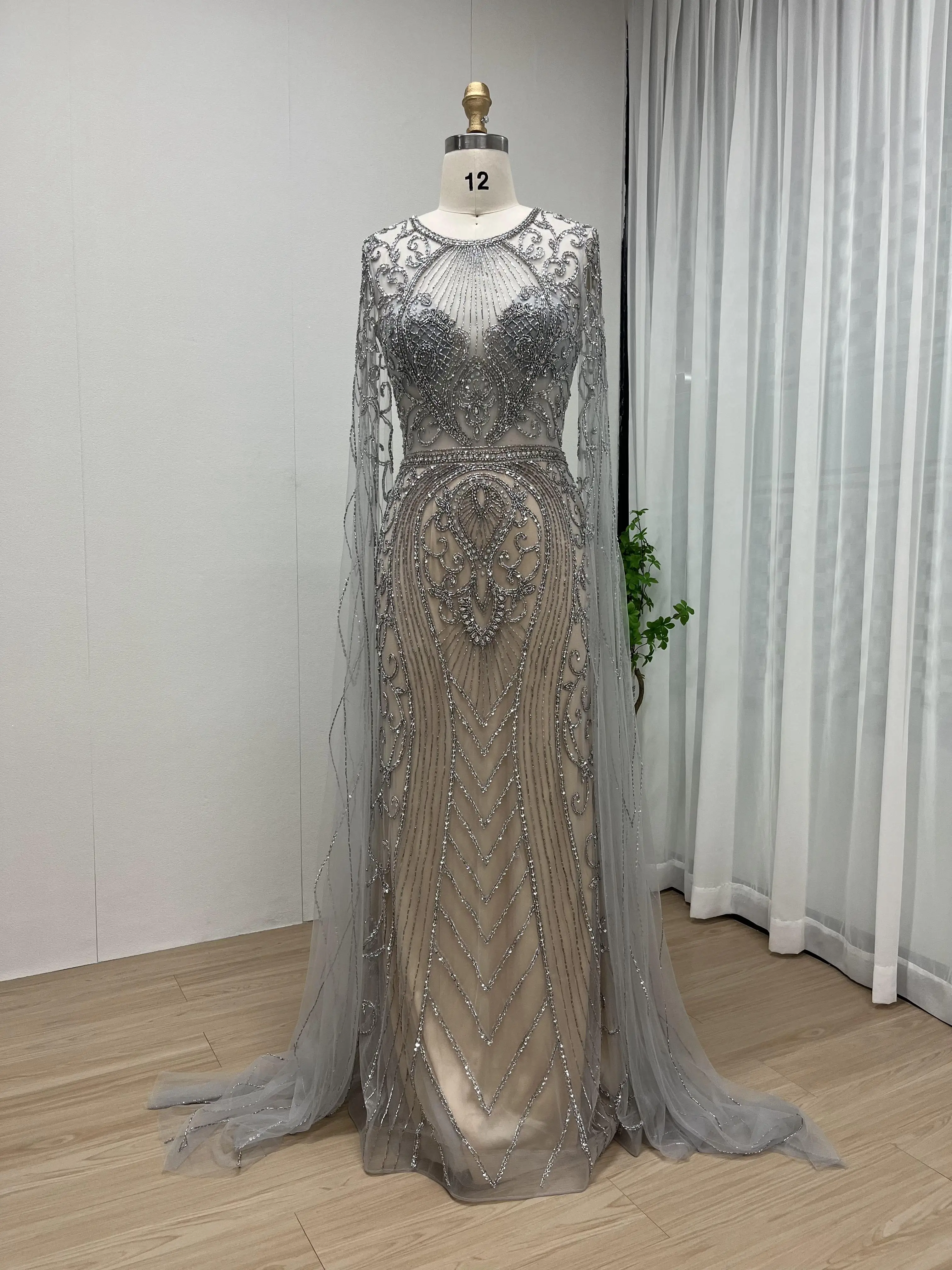MYMB Silver Haute Couture Scoop Neck Cape Sleeves Evening Dresses for Women Wedding Party 2024 Luxury Beaded Mermaid Prom Gowns
MYMB Silver Haute Couture Scoop Neck Cape Sleeves Evening Dresses for Women Wedding Party 2024 Luxury Beaded Mermaid Prom Gowns