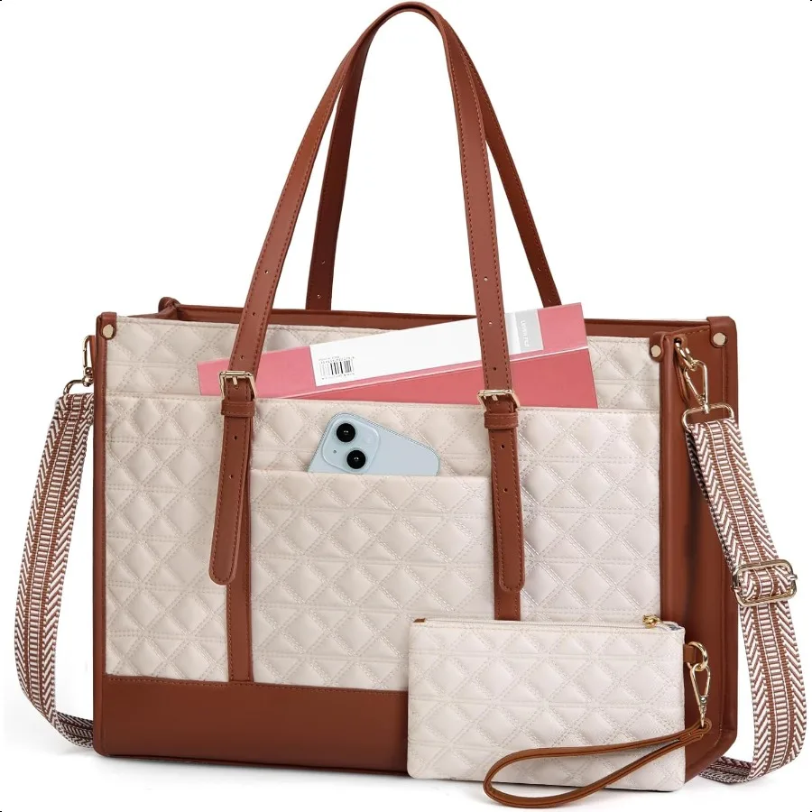 IGOLUMON Laptop Bag for Women 15.6 Inch Vegan Leather Work Tote Bag Quilted Womens Briefcase Designer Laptop Bags for Office Te
IGOLUMON Laptop Bag for Women 15.6 Inch Vegan Leather Work Tote Bag Quilted Womens Briefcase Designer Laptop Bags for Office Te