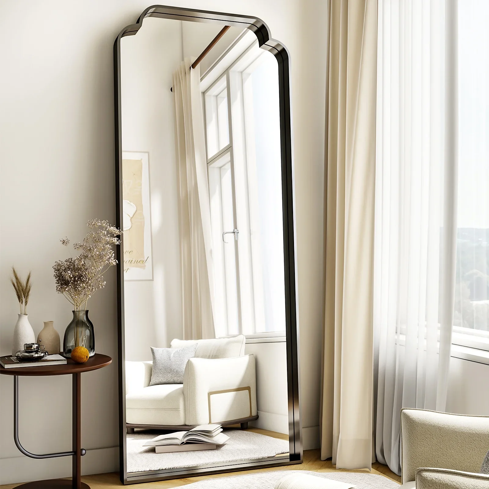Modern Arched Full-Length Floor Mirror 69x25 with Deep Frame Black for Home Decor Vanity Mirror
Modern Arched Full-Length Floor Mirror 69x25 with Deep Frame Black for Home Decor Vanity Mirror