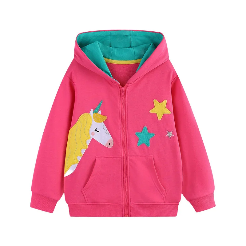 Jumping Meters 2-7T Unicorn Autumn Outwear Girls Clothes Hooded Shirts With Zipper Hot Selling Children's Jackets Spring Wear
Jumping Meters 2-7T Unicorn Autumn Outwear Girls Clothes Hooded Shirts With Zipper Hot Selling Children's Jackets Spring Wear