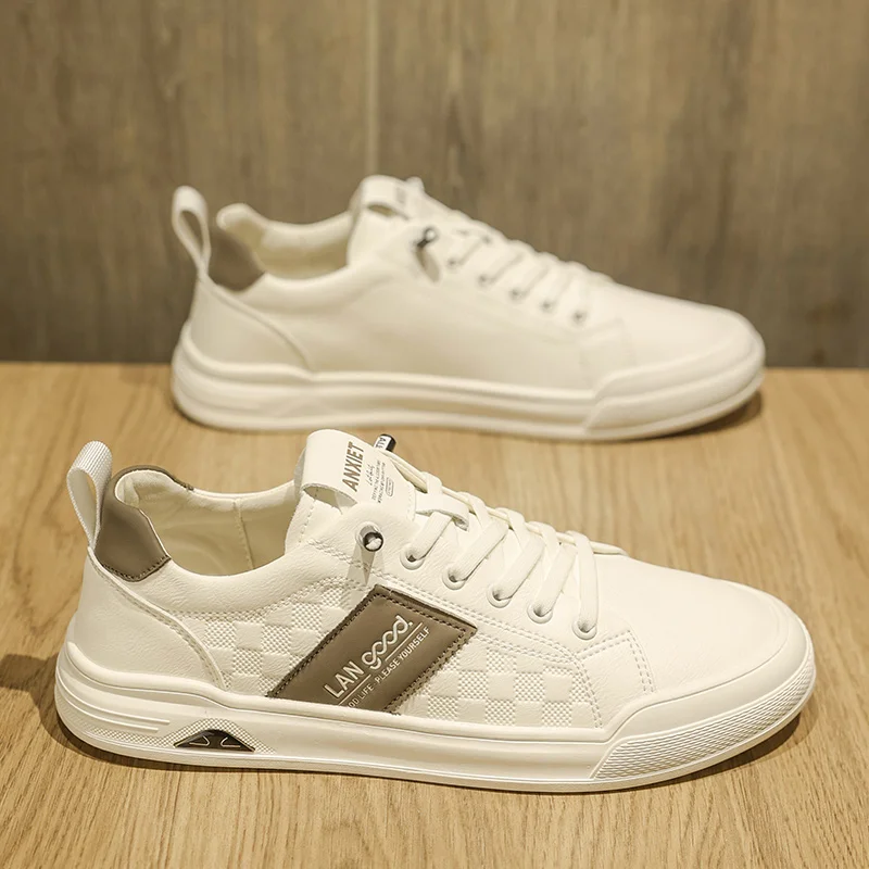 Men's Slip-On Sports Shoes Lightweight Work White Leather Fashionable Casual All-Match Autumn Trendy Brand MPPMCK
Men's Slip-On Sports Shoes Lightweight Work White Leather Fashionable Casual All-Match Autumn Trendy Brand MPPMCK