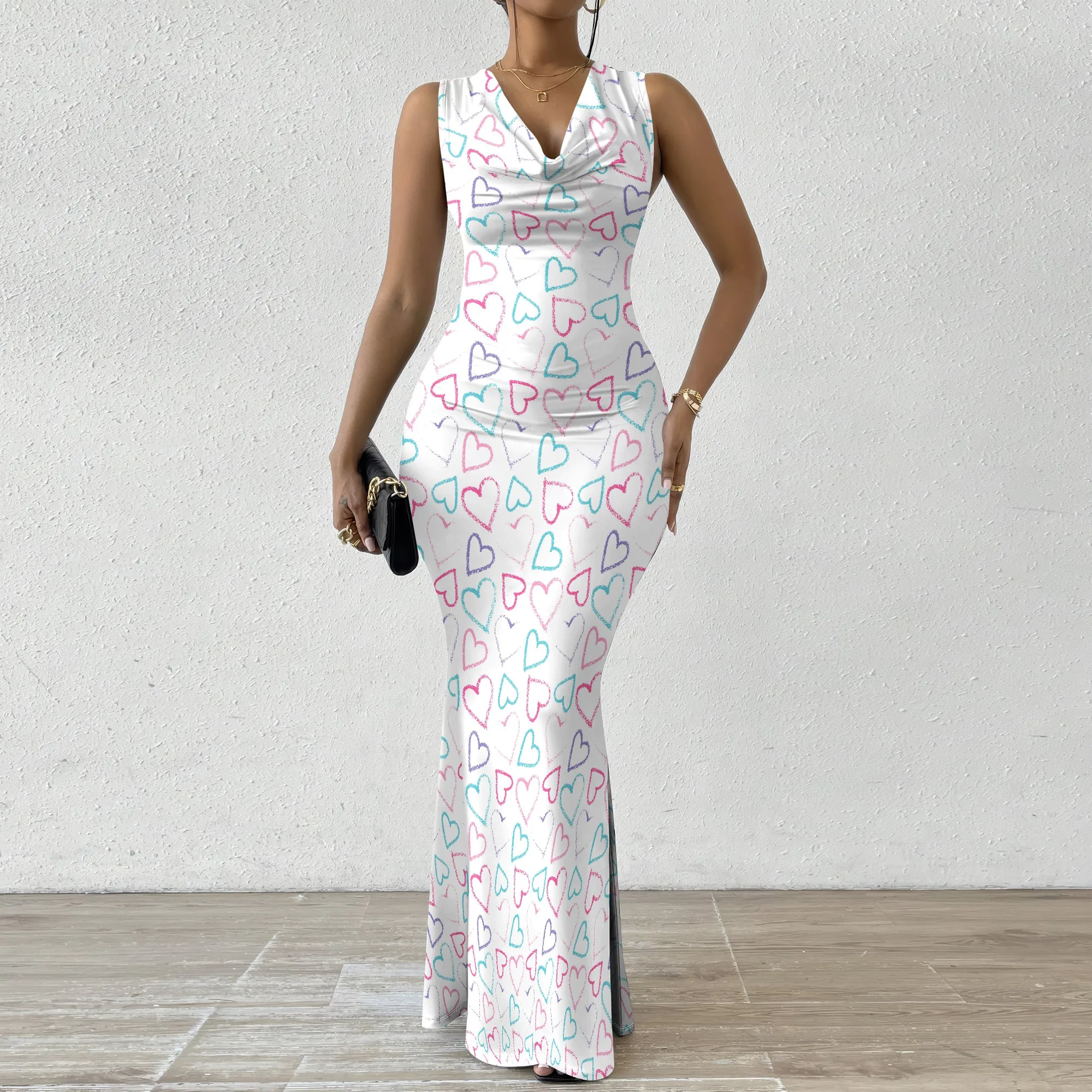 Women's Mermaid Dress Fitted Cowl Neck Fishtail Dress XS-2XL Heart Design for Christmas Party New Year's Celebration
Women's Mermaid Dress Fitted Cowl Neck Fishtail Dress XS-2XL Heart Design for Christmas Party New Year's Celebration