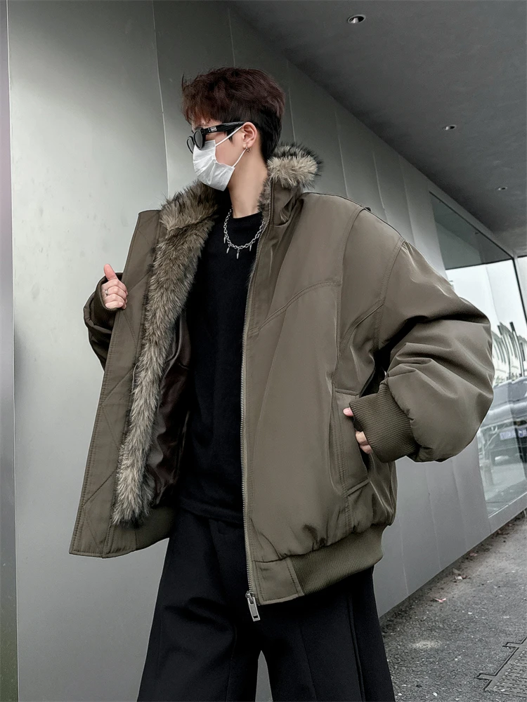 Military Green Stand Collar Jacket Men's Short Cotton Coat with Fur Collar Mountain Eagle Workwear American Deconstructed Coat
Military Green Stand Collar Jacket Men's Short Cotton Coat with Fur Collar Mountain Eagle Workwear American Deconstructed Coat