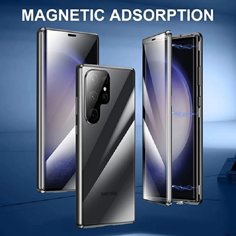 Metal Magnetic Double Sided Glass Cover For Samsung Galaxy S25 Ultra S24 Ultra S22 S23 Ultra S24 FE With Lens Protection Case
Metal Magnetic Double Sided Glass Cover For Samsung Galaxy S25 Ultra S24 Ultra S22 S23 Ultra S24 FE With Lens Protection Case