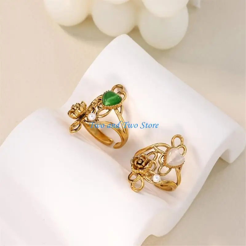 HX6F Delicate Dating Rings Heart Flower Opening Rings Finger Jewelry Stainless Steel Texture for Party and Daily Wear
HX6F Delicate Dating Rings Heart Flower Opening Rings Finger Jewelry Stainless Steel Texture for Party and Daily Wear