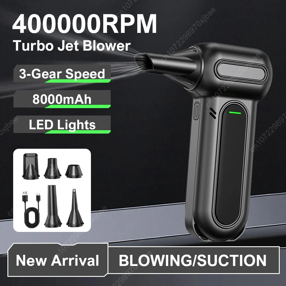 400000RPM Compressed Air Duster Strong Turbo Jet Blower 3-Gear Adjustable Turbo Fan Vacuum Cleaner Blower Grill Fan Air Blower
400000RPM Compressed Air Duster Strong Turbo Jet Blower 3-Gear Adjustable Turbo Fan Vacuum Cleaner Blower Grill Fan Air Blower