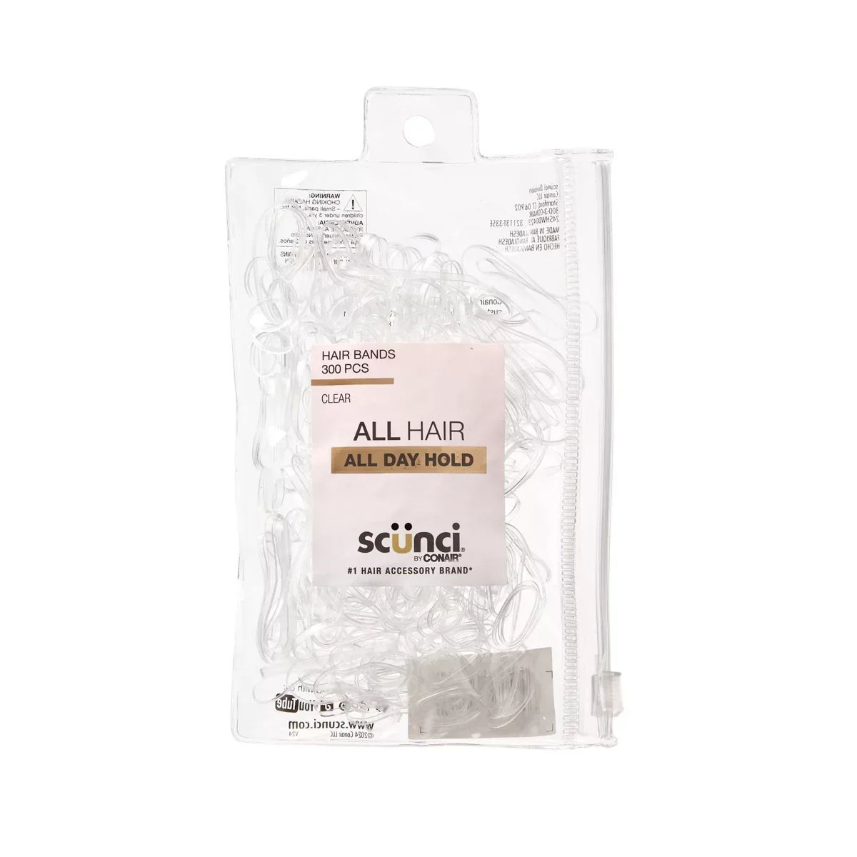 Scünci Mixed Size Polyband Elastic Hair Ties - Clear - All Hair - 300Pcs: Secures Hair, Solid Pattern
Scünci Mixed Size Polyband Elastic Hair Ties - Clear - All Hair - 300Pcs: Secures Hair, Solid Pattern