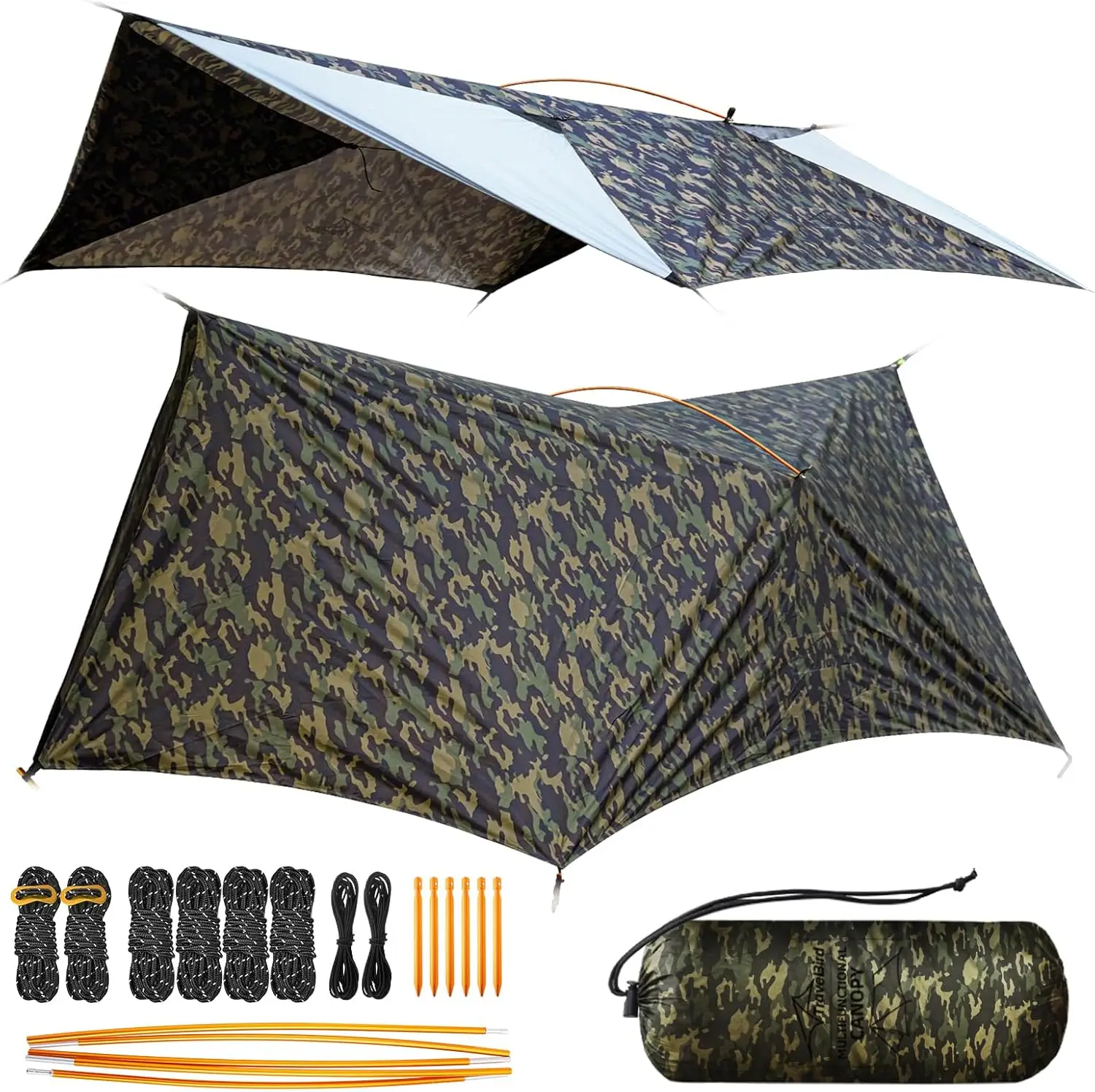 Ultralight 14ft Hammock Rain Fly with Doors, Waterproof Camping Tent Tarp for Backpacking Hiking Shelter
Ultralight 14ft Hammock Rain Fly with Doors, Waterproof Camping Tent Tarp for Backpacking Hiking Shelter