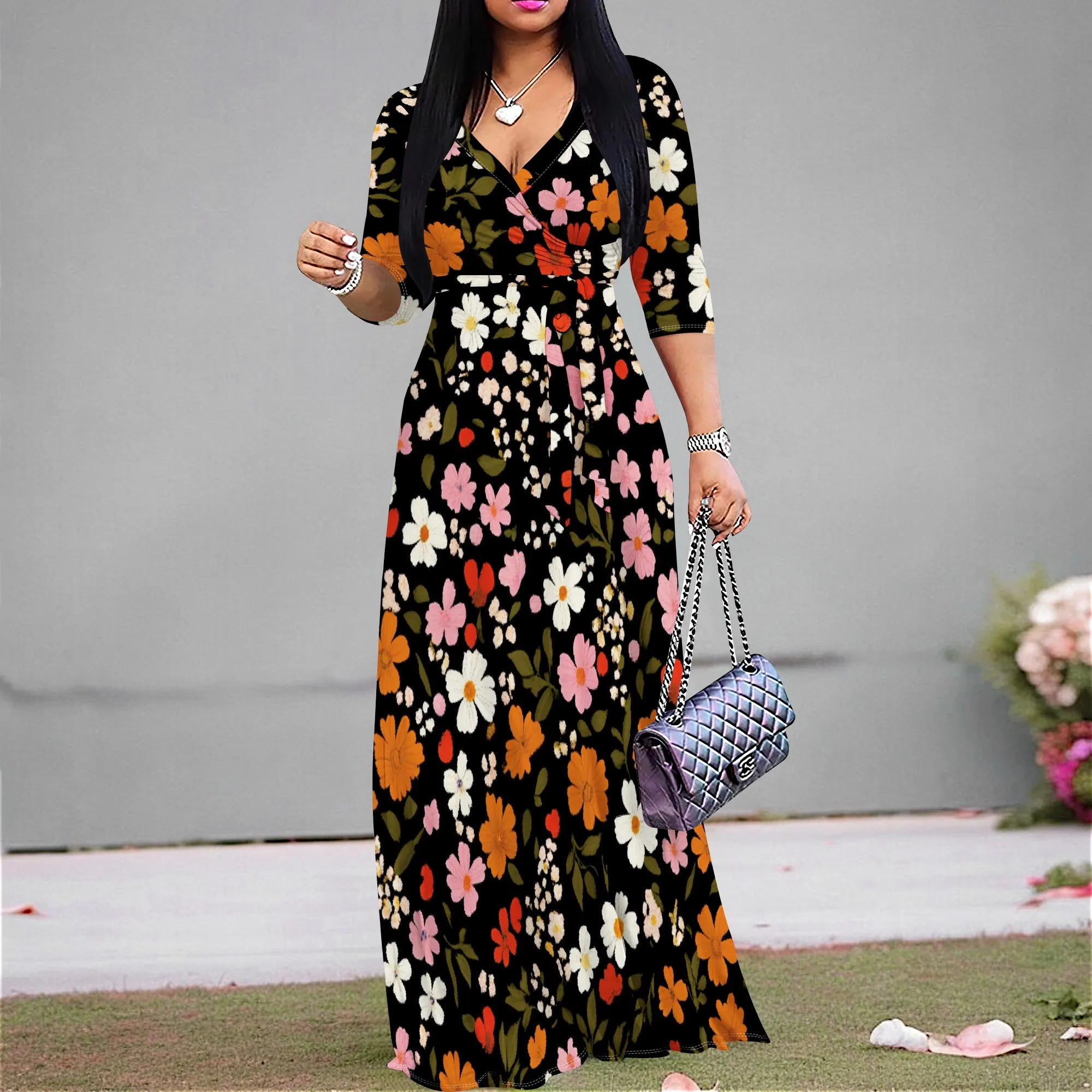 Retro Floral Print Maxi Dress S-3XL – 2025 V-Neck Wrap Style for Garden Picnic, Spring Brunch & Vacation Look
Retro Floral Print Maxi Dress S-3XL – 2025 V-Neck Wrap Style for Garden Picnic, Spring Brunch & Vacation Look