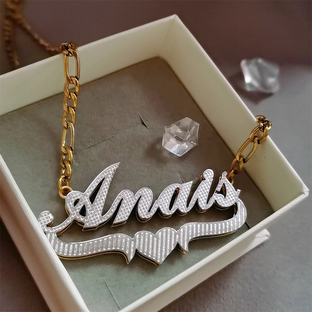 Silver Stainless Steel Necklace Custom Name Necklace for Women 3D Nameplate Necklace Double Plated Pendant For Women Men
Silver Stainless Steel Necklace Custom Name Necklace for Women 3D Nameplate Necklace Double Plated Pendant For Women Men