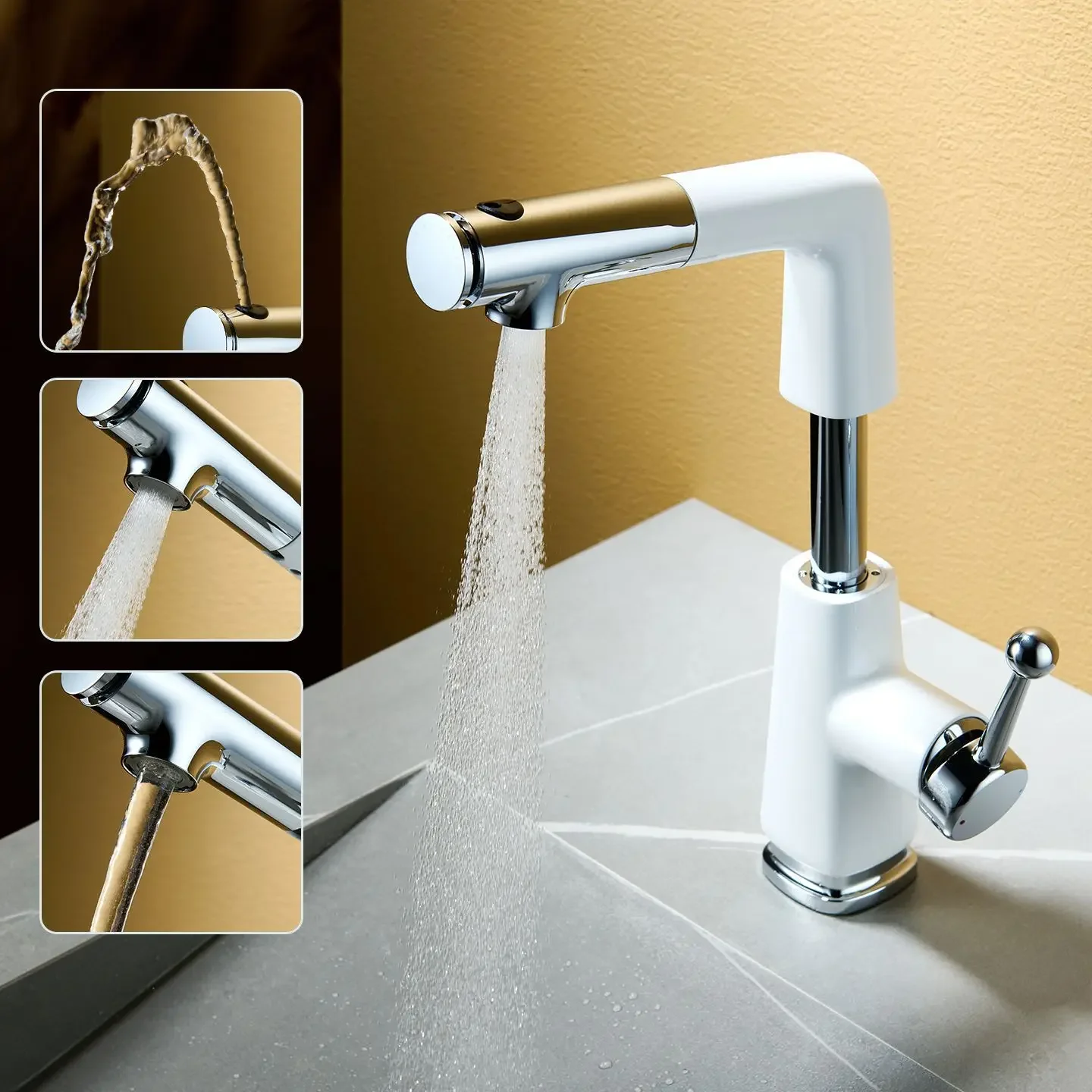 Rising and Retractable Basin Faucet Bathroom Cabinet Hot/Cold Washbasin Multi-Function Rotating Faucet
Rising and Retractable Basin Faucet Bathroom Cabinet Hot/Cold Washbasin Multi-Function Rotating Faucet