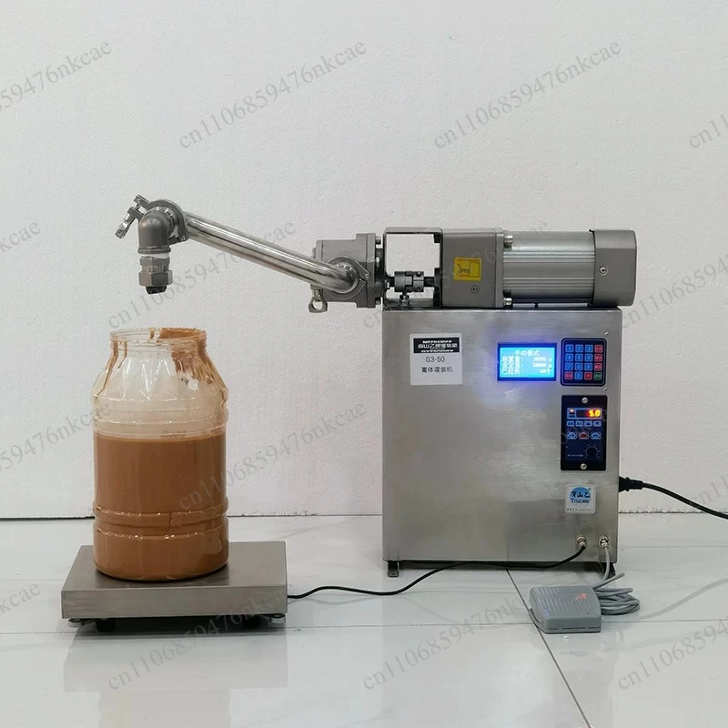 Small automatic tahini paste honey pear paste weighing and quantitative packing machine
Small automatic tahini paste honey pear paste weighing and quantitative packing machine