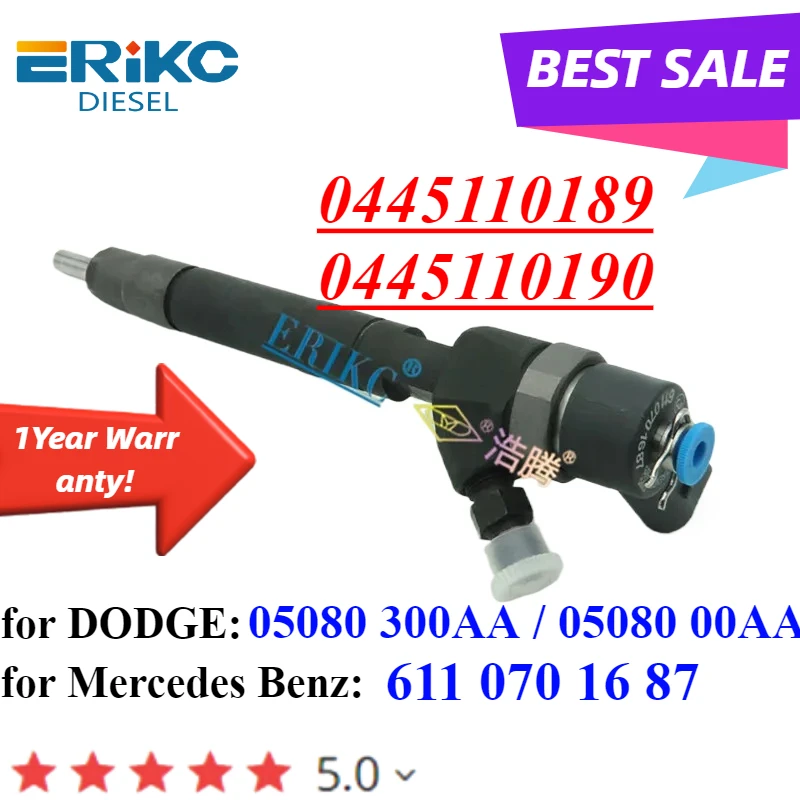 New 0445110190 Auto Fuel Injector 0445110189 Engine Sprayer Nozzle 611 070 16 87 for DODGE Mercedes 05080 300AA 05080 00AA
New 0445110190 Auto Fuel Injector 0445110189 Engine Sprayer Nozzle 611 070 16 87 for DODGE Mercedes 05080 300AA 05080 00AA