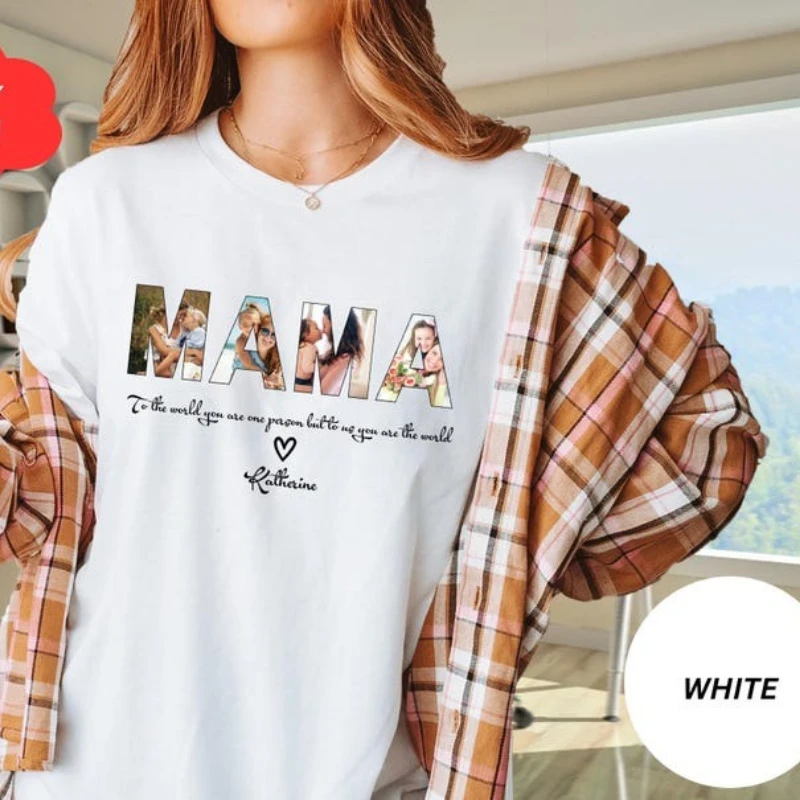 Grandma Photo Shirt Customized Mother's Day Gift for Mama Personalized MOM Printable T-shirt Tops Crewneck Regular Short Sleeve
Grandma Photo Shirt Customized Mother's Day Gift for Mama Personalized MOM Printable T-shirt Tops Crewneck Regular Short Sleeve