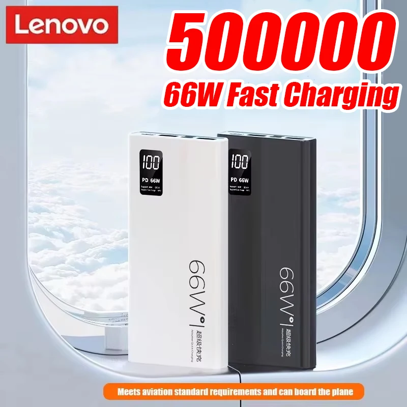 Lenovo 66W 500000m High Capacity Power Bank Super Fast Charging Power Bank Portable Battery Charger For iPhone Samsung Xiaomi
Lenovo 66W 500000m High Capacity Power Bank Super Fast Charging Power Bank Portable Battery Charger For iPhone Samsung Xiaomi