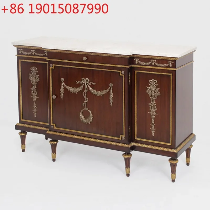 English Alexander solid wood carving flower dining side cabinet neoclassical gold-painted marble villa entrance paint end table
English Alexander solid wood carving flower dining side cabinet neoclassical gold-painted marble villa entrance paint end table