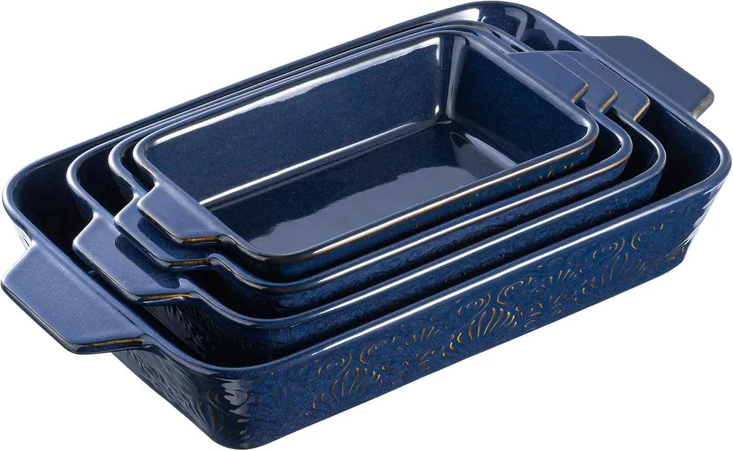 Ceramic Casserole Dishes for Oven, 4-Pack Baking Pan Set with Handles, Rectangular Bakeware for Kitchen, Gift (Blue)
Ceramic Casserole Dishes for Oven, 4-Pack Baking Pan Set with Handles, Rectangular Bakeware for Kitchen, Gift (Blue)