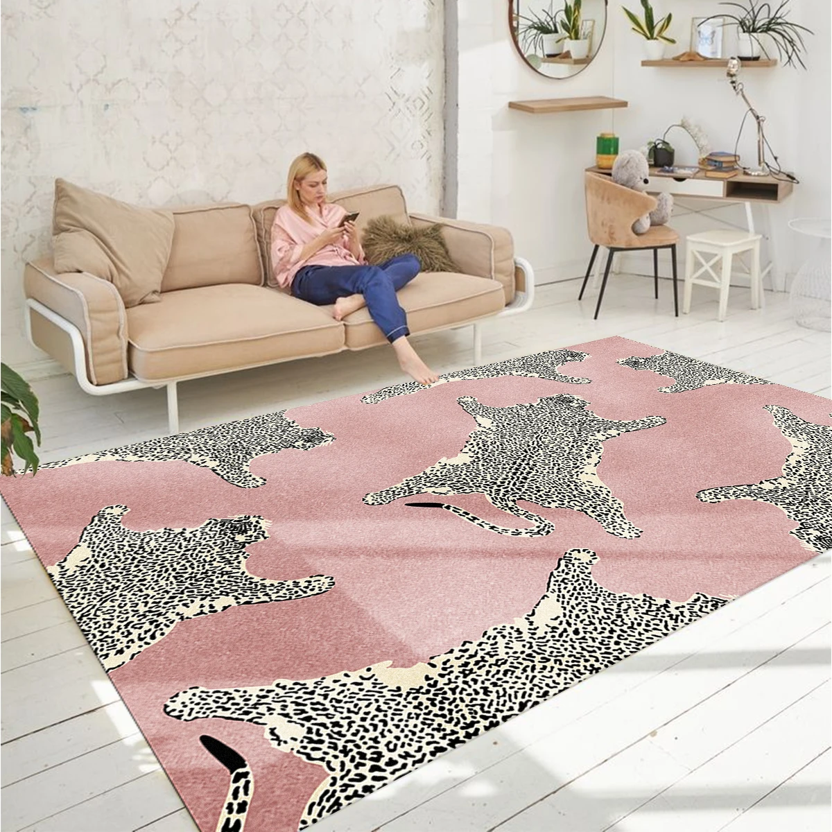 Rugs Living Room Pink Rug Big Size Home Decoration Leopard Vintage Floor Mat Machine Washable Bedroom Soft Plush Carpet Teppich
Rugs Living Room Pink Rug Big Size Home Decoration Leopard Vintage Floor Mat Machine Washable Bedroom Soft Plush Carpet Teppich