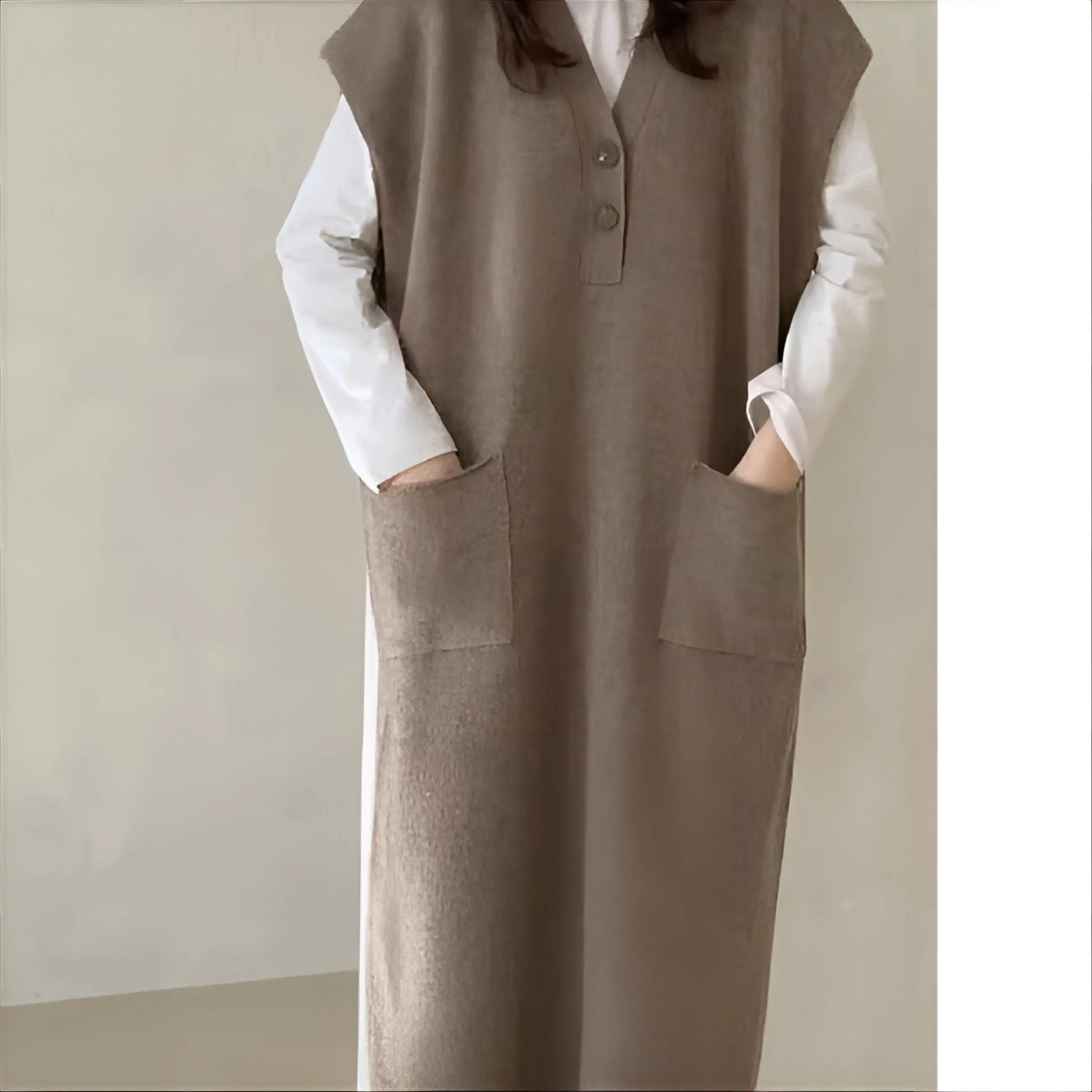 Knitted Sleeveless Dresses For Ladies Womens Winter Foldover Chunky Pocket-Flaps Chic Distressed Curved Outwear Detail Slim 2025
Knitted Sleeveless Dresses For Ladies Womens Winter Foldover Chunky Pocket-Flaps Chic Distressed Curved Outwear Detail Slim 2025