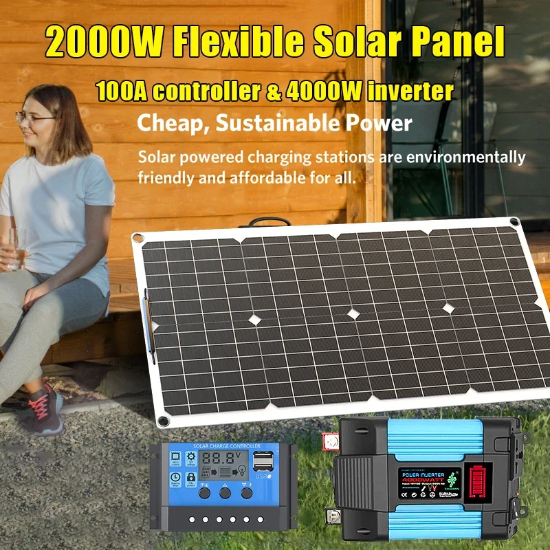 4000W Solar Kit System 110V/220V 6000W Blue Inverter 12V Battery Charging 100A Controller For Home/RV/Military Camping Charging
4000W Solar Kit System 110V/220V 6000W Blue Inverter 12V Battery Charging 100A Controller For Home/RV/Military Camping Charging