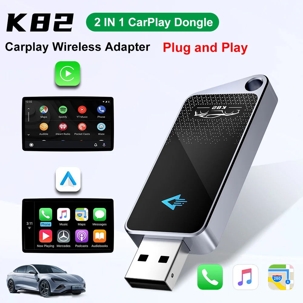 Беспроводной адаптер K82 Mini CarPlay с поддержкой Plug and Play WiFi6 BT5.2, универсальный автоматический соединитель для Nissan Toyota Mazda Camry Suzuki
Беспроводной адаптер K82 Mini CarPlay с поддержкой Plug and Play WiFi6 BT5.2, универсальный автоматический соединитель для Nissan Toyota Mazda Camry Suzuki