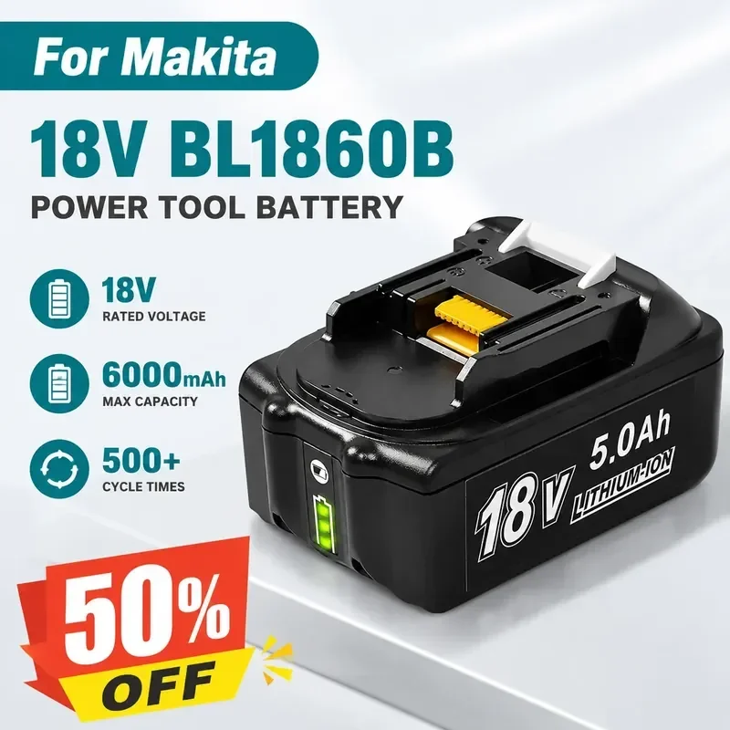 For Makita BL1860B 18V Cordless Power Tool Battery Pack Charger for Garden Tools Lithium Battery
For Makita BL1860B 18V Cordless Power Tool Battery Pack Charger for Garden Tools Lithium Battery