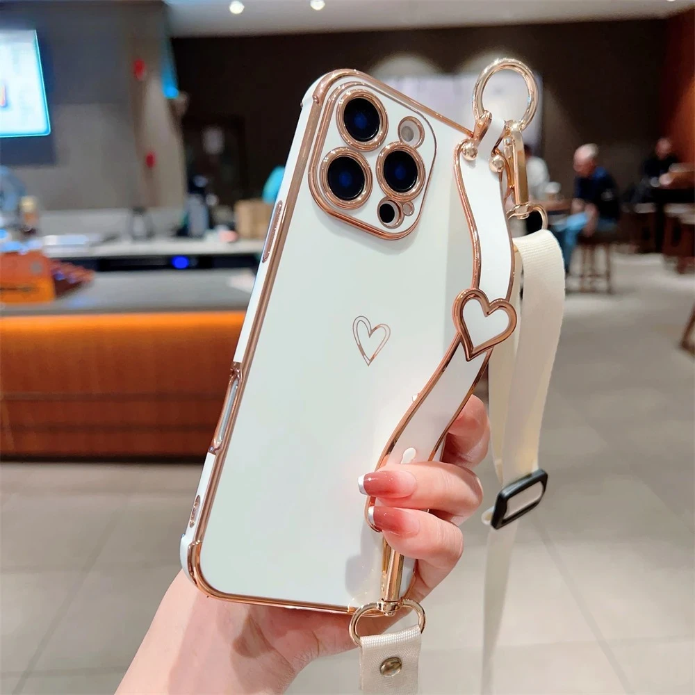 Crossbody Cord Wrist Strap Holder Love Heart Phone Case for IPhone 16 15 14 13 12 11 Pro Max X XS XR Plus Shockproof Soft Cover
Crossbody Cord Wrist Strap Holder Love Heart Phone Case for IPhone 16 15 14 13 12 11 Pro Max X XS XR Plus Shockproof Soft Cover