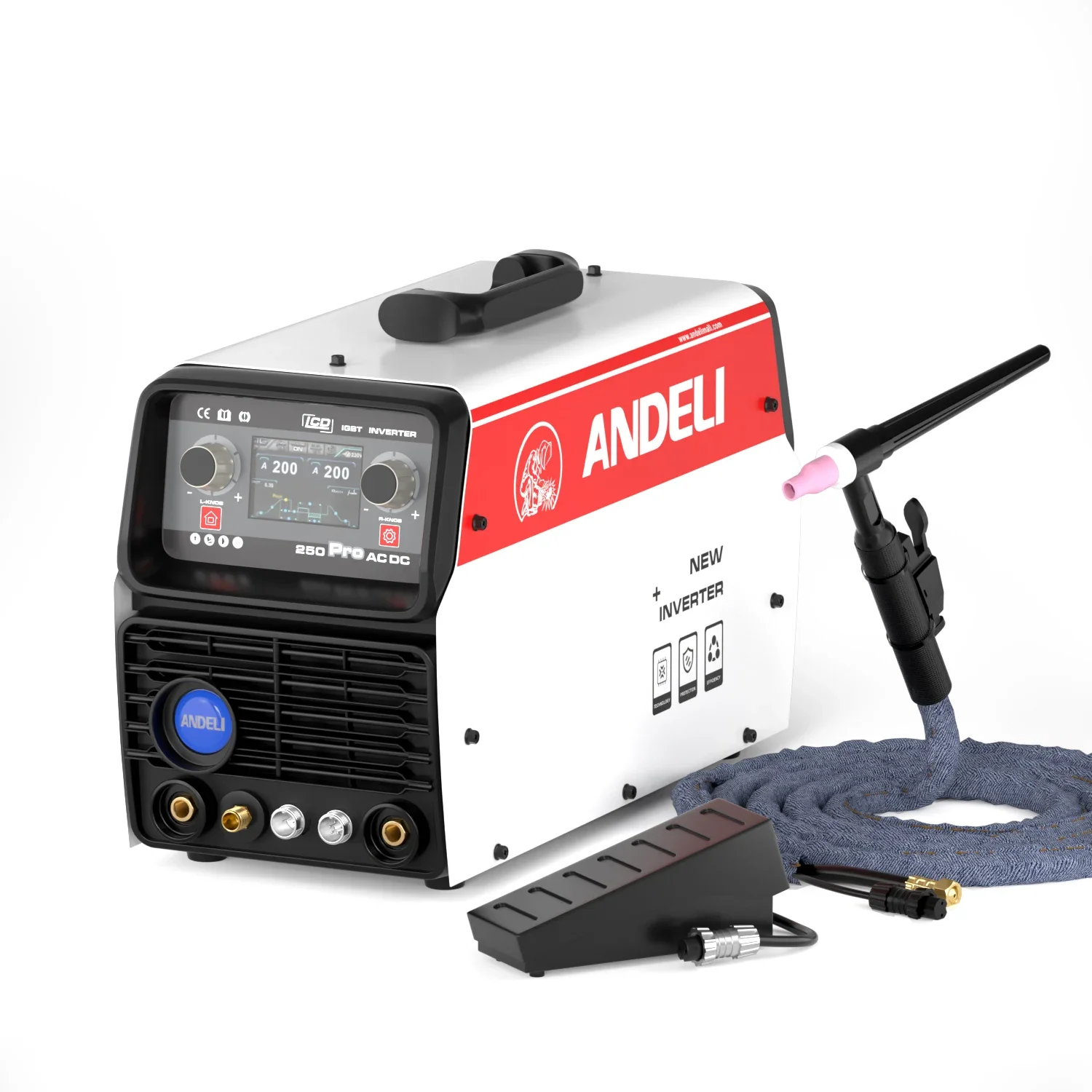 ANDELI LCD Smart Tig-250 Pro 6 в 1, AC DC HF TIG Pulse Cold MMA, многофункциональный алюминиевый сварочный аппарат TIG
ANDELI LCD Smart Tig-250 Pro 6 в 1, AC DC HF TIG Pulse Cold MMA, многофункциональный алюминиевый сварочный аппарат TIG