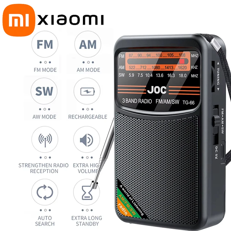 Портативное карманное радио Xiaomi AM/FM/SW 3-диапазонное мини-портативное радио для бега и ходьбы с поддержкой наушников перезаряжаемый радиоприемник FM
Портативное карманное радио Xiaomi AM/FM/SW 3-диапазонное мини-портативное радио для бега и ходьбы с поддержкой наушников перезаряжаемый радиоприемник FM