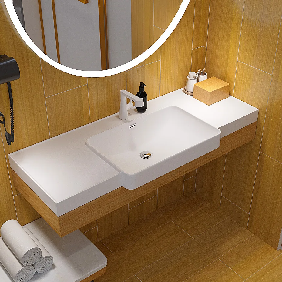 HXL artificial stone hotel bathroom wash basin wash table rectangular integrated basin
HXL artificial stone hotel bathroom wash basin wash table rectangular integrated basin