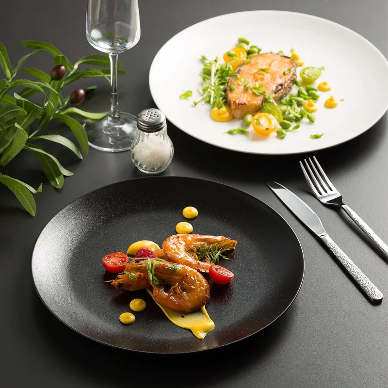 New Home Dumpling Plates Western high-end black steak plate Ceramic dish Restaurant Dessert Plate Kitchen Barbecue Plate
New Home Dumpling Plates Western high-end black steak plate Ceramic dish Restaurant Dessert Plate Kitchen Barbecue Plate