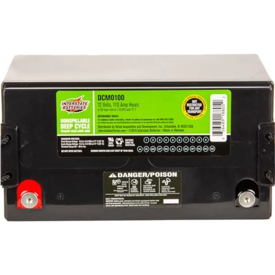 12V 110AH SLA/AGM Deep Cycle Battery for Solar Wind and RV Applications - Black Terminal
12V 110AH SLA/AGM Deep Cycle Battery for Solar Wind and RV Applications - Black Terminal