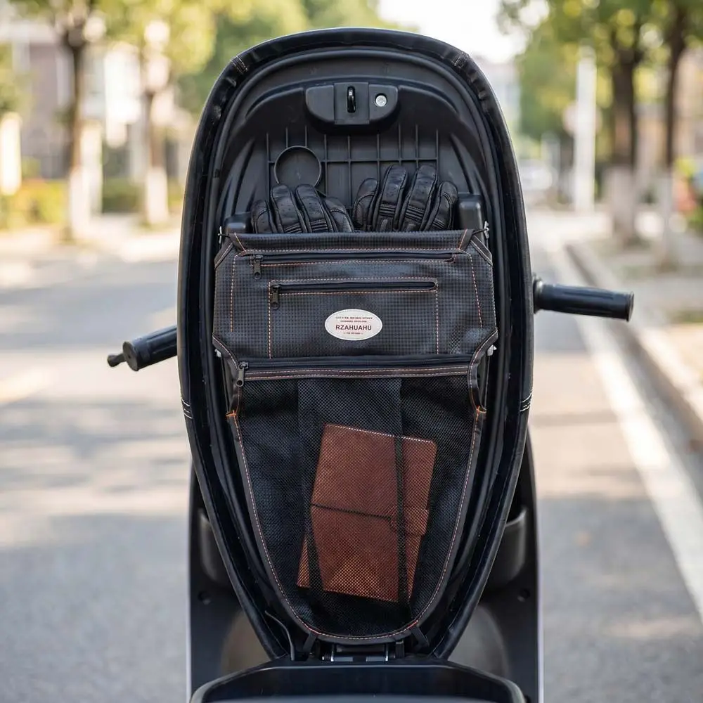 PU Leather Material Motorcycle Scooter Seat Storage Bag Zipper Closure Scratch Resistant Dual Pockets Storage Bag Dual Pockets
PU Leather Material Motorcycle Scooter Seat Storage Bag Zipper Closure Scratch Resistant Dual Pockets Storage Bag Dual Pockets