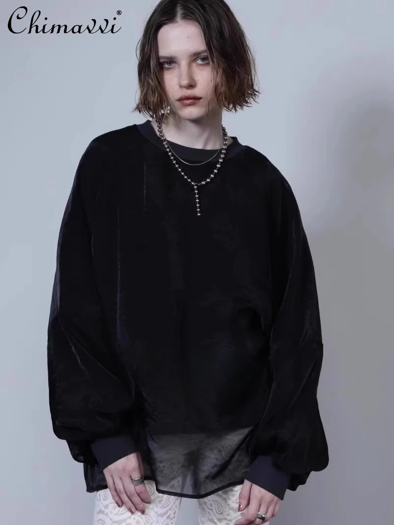 Japanese Design Retro Loose Organza Splicing Lantern Sleeve Sweatshirt Spring New Loose Long Sleeve Casual Pullover Women Tops
Japanese Design Retro Loose Organza Splicing Lantern Sleeve Sweatshirt Spring New Loose Long Sleeve Casual Pullover Women Tops