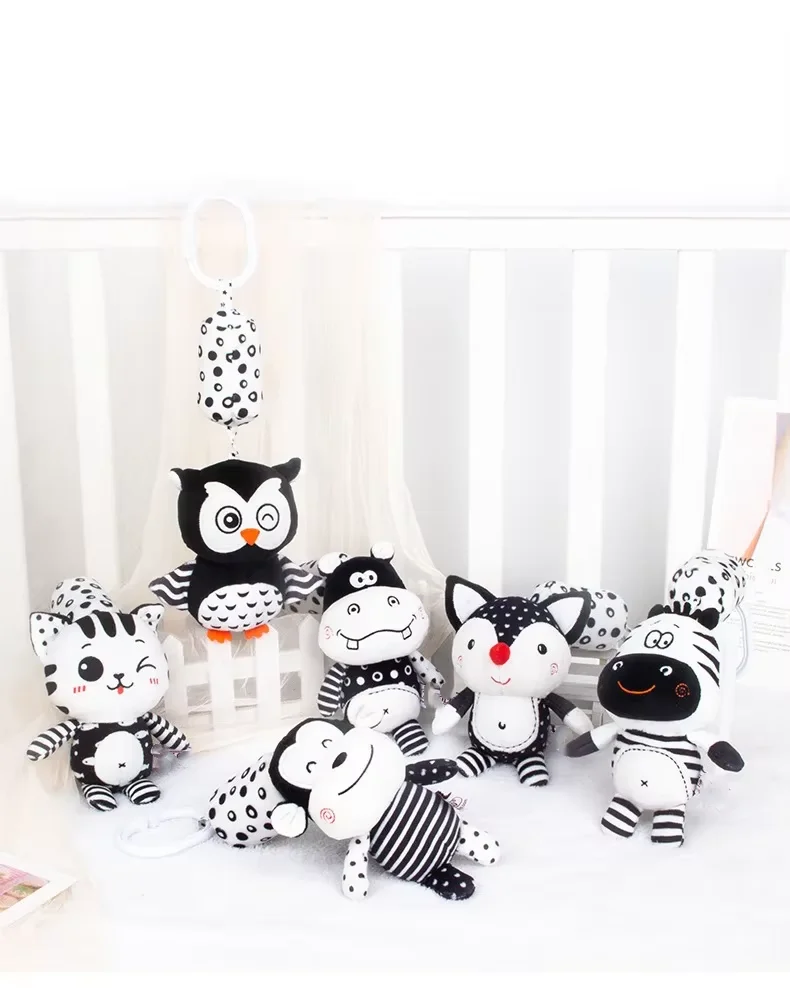 Newborn Soft Plush Rattle Toy with Hanging Bell for Crib Car Seat And Stroller Black White Wind Chime Educational Gift
Newborn Soft Plush Rattle Toy with Hanging Bell for Crib Car Seat And Stroller Black White Wind Chime Educational Gift
