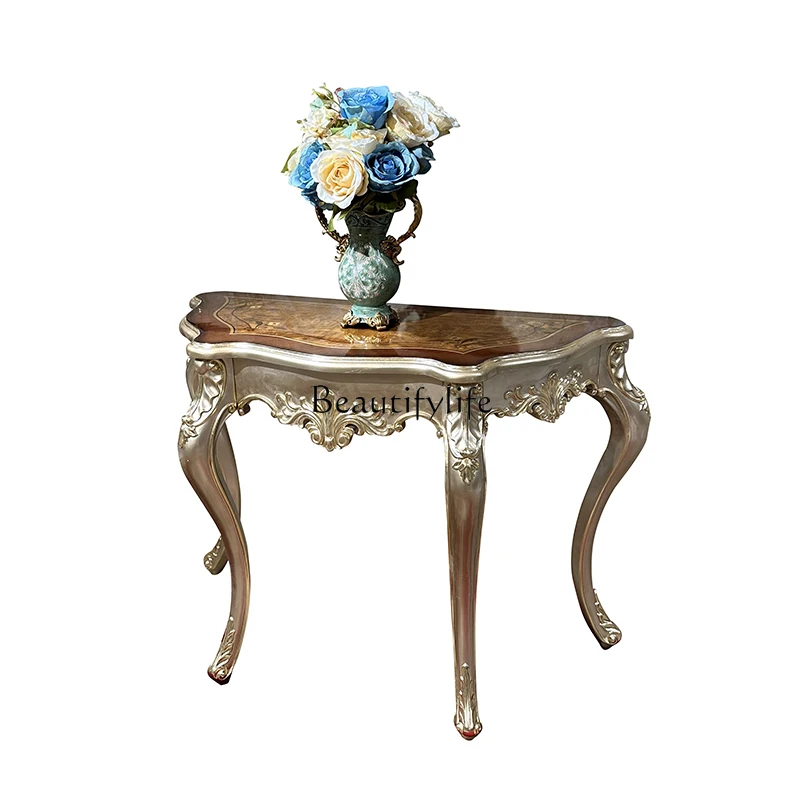 05-French solid wood entrance table, European luxury carved decorative table
05-French solid wood entrance table, European luxury carved decorative table