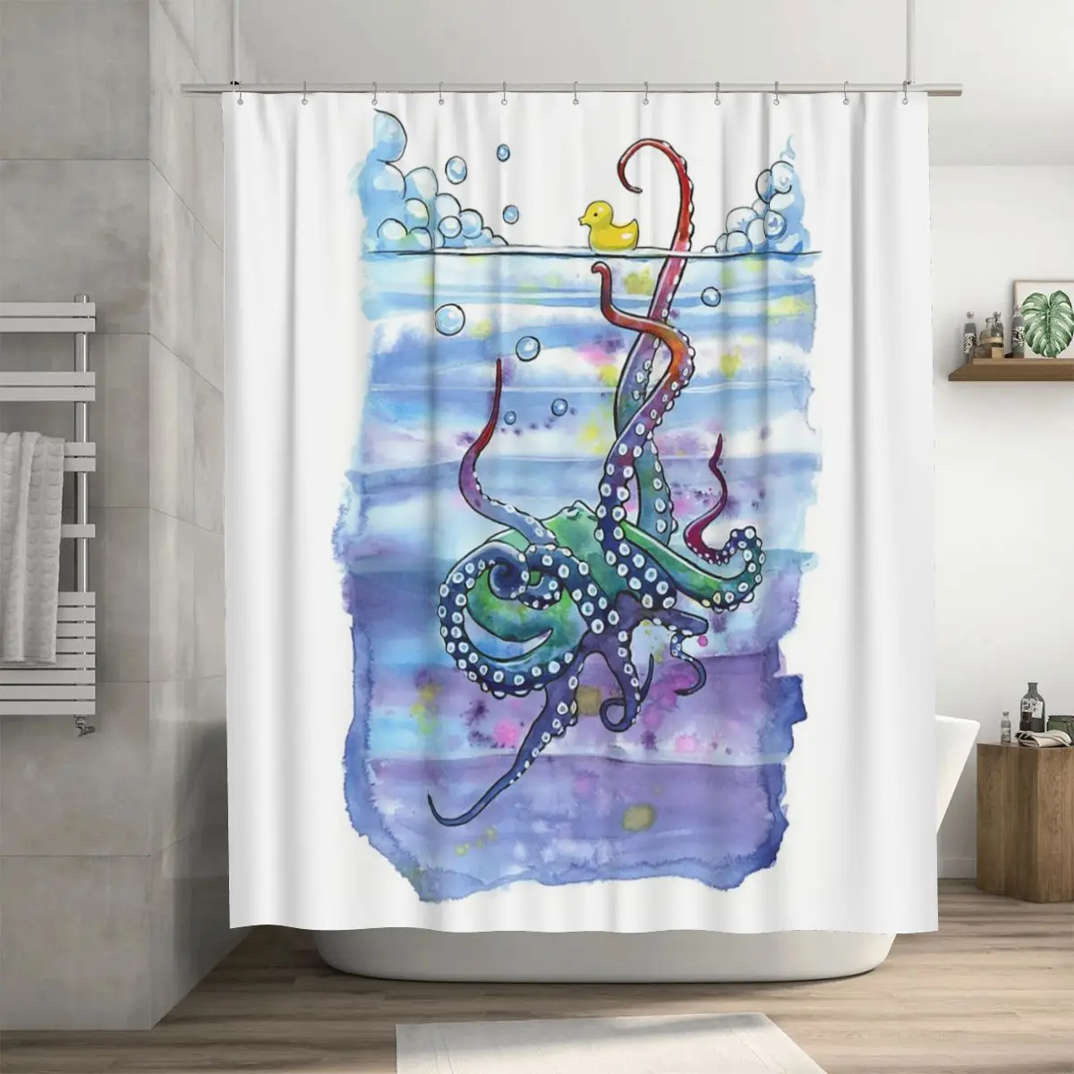 Bath Time Octopus Shower Curtain Bathroom Polyester Waterproof Bath Curtains with Hooks
Bath Time Octopus Shower Curtain Bathroom Polyester Waterproof Bath Curtains with Hooks