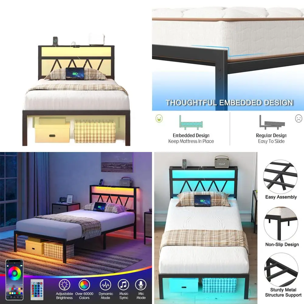 Двуспальная кровать с умной LED-подсветкой, местом для хранения, USB-портами, деревянными ламелями, без пружинного блока, бесшумная, простая сборка - классический черный цвет
Двуспальная кровать с умной LED-подсветкой, местом для хранения, USB-портами, деревянными ламелями, без пружинного блока, бесшумная, простая сборка - классический черный цвет