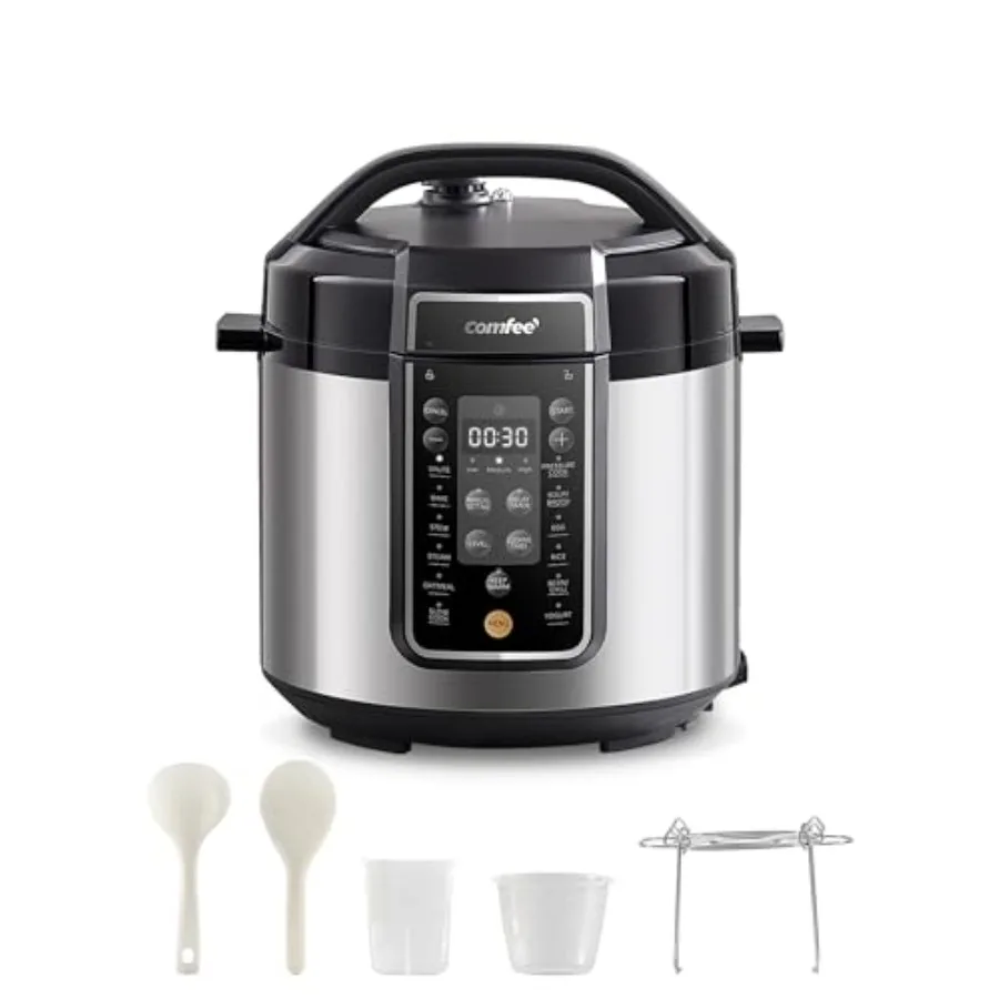 6 Quart Pressure Cooker with 13 Cooking Functions Non-Stick Ceramic Inner Pot Multi-Use Cookware for Healthy Cooking Stainless
6 Quart Pressure Cooker with 13 Cooking Functions Non-Stick Ceramic Inner Pot Multi-Use Cookware for Healthy Cooking Stainless