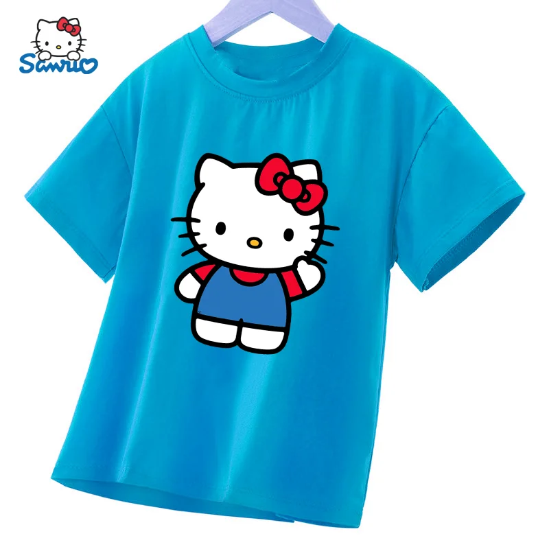 Hello Kitty Cat Summer Sanrio Cute Children T-shirt High Quality Cotton Color Clothes T-shirts For Kids Anime Girls Boys Fashion
Hello Kitty Cat Summer Sanrio Cute Children T-shirt High Quality Cotton Color Clothes T-shirts For Kids Anime Girls Boys Fashion