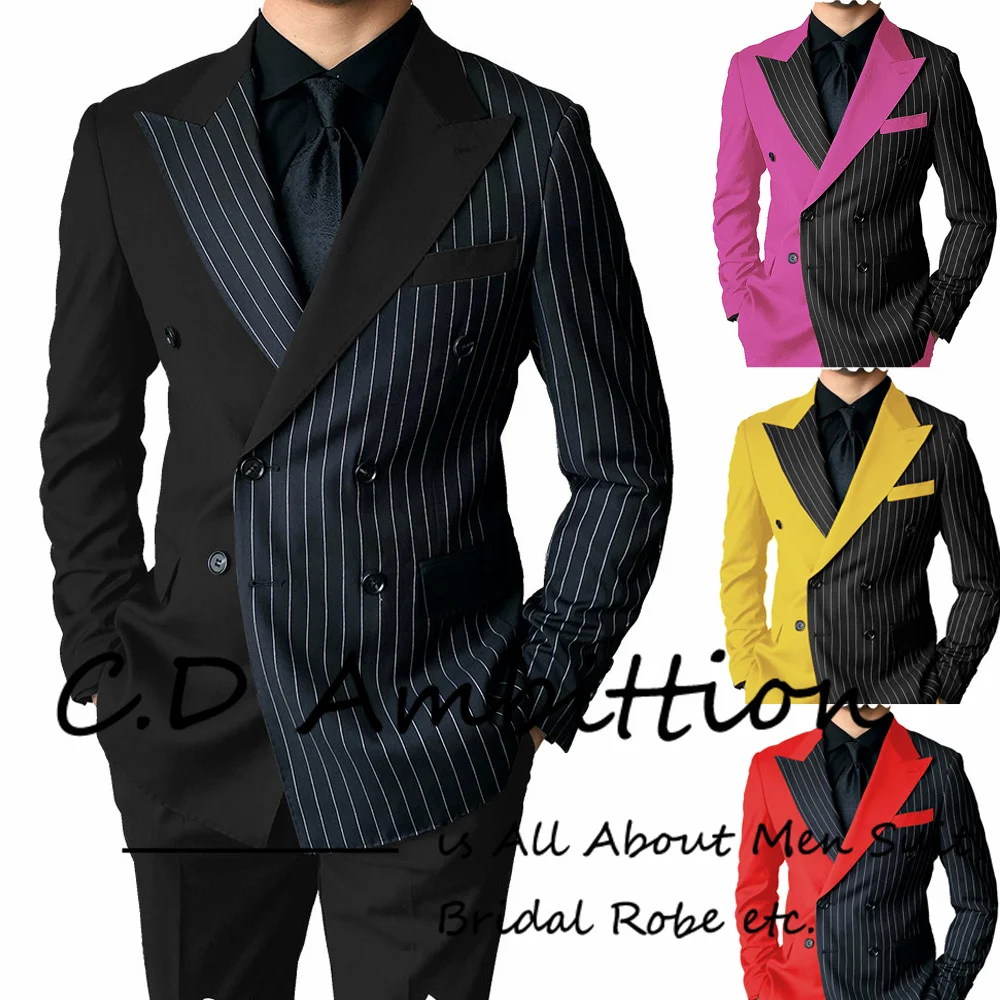 2023 New In Suits and Blazer For Men Nightclub Party Patchwork Jacket Set 2 Piece Slim Fit Stripe Double Breasted Costume Homme
2023 New In Suits and Blazer For Men Nightclub Party Patchwork Jacket Set 2 Piece Slim Fit Stripe Double Breasted Costume Homme