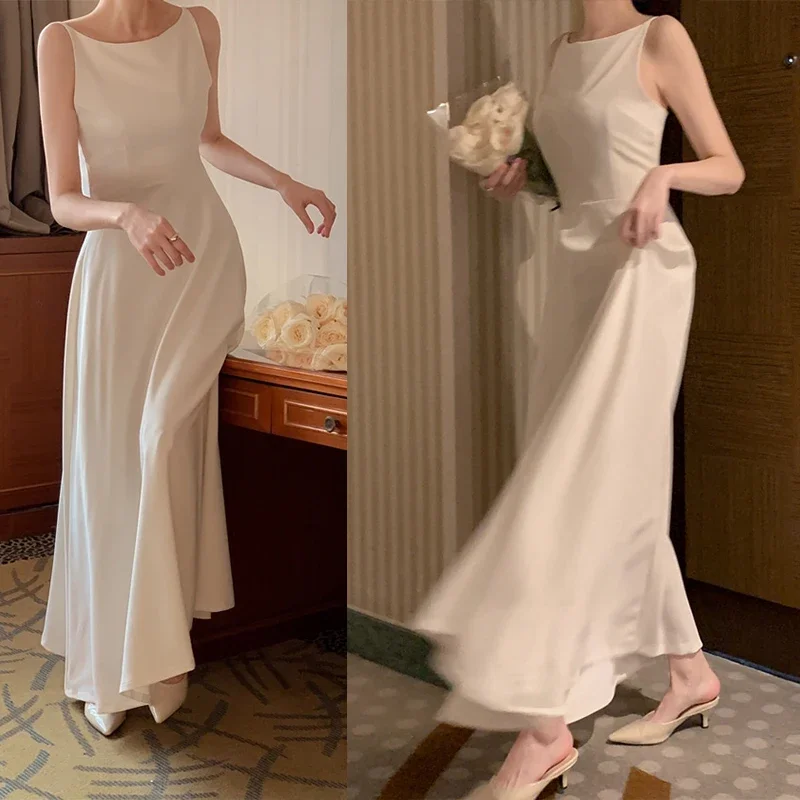 South Korea Chic Gentle Sle Light Luxury Off-Shoulder Advanced Design Sense Sleeveless Long Versatile Dress
South Korea Chic Gentle Sle Light Luxury Off-Shoulder Advanced Design Sense Sleeveless Long Versatile Dress